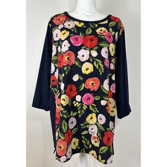 Lane Bryant Plus Size Floral Print Pullover Blouse Plus Size 22/24 - Picture 1 of 11